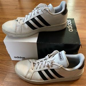 Adidas Grand Court black and white mens size 9